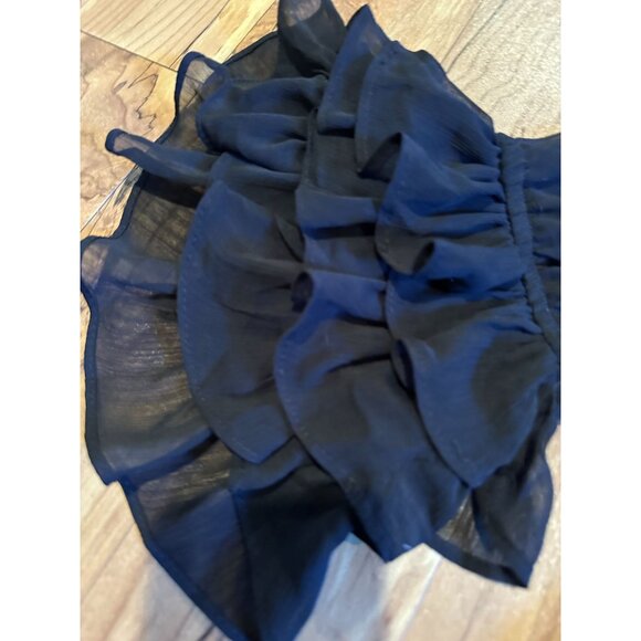 CeCe Black Sheer Layered Sleeve Blouse –‎ Size Large112 - Picture 2 of 7